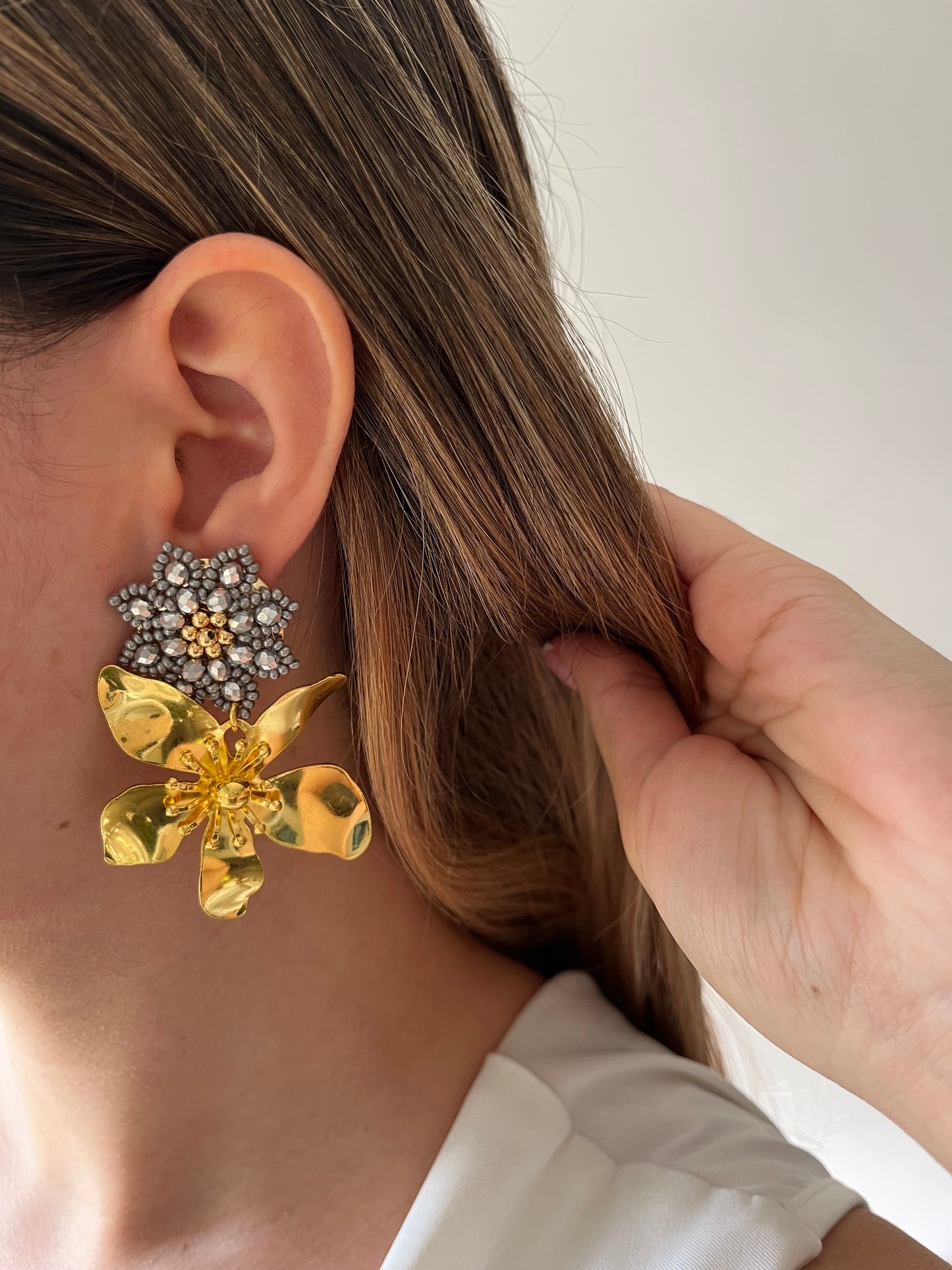 Aretes Bronce con Mostacilla