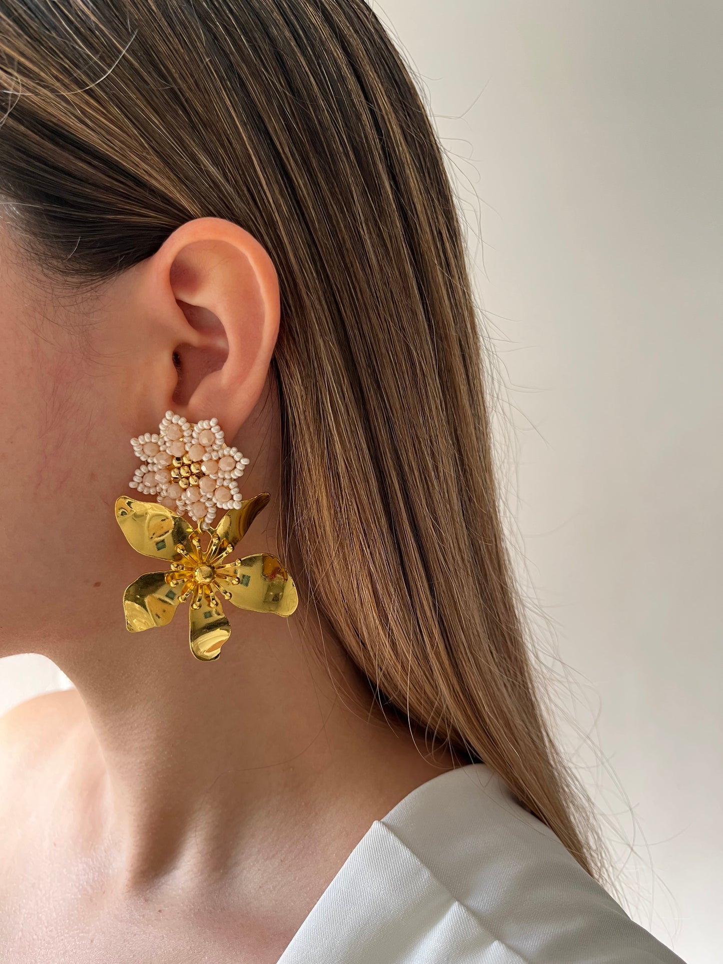 Aretes Bronce con Mostacilla