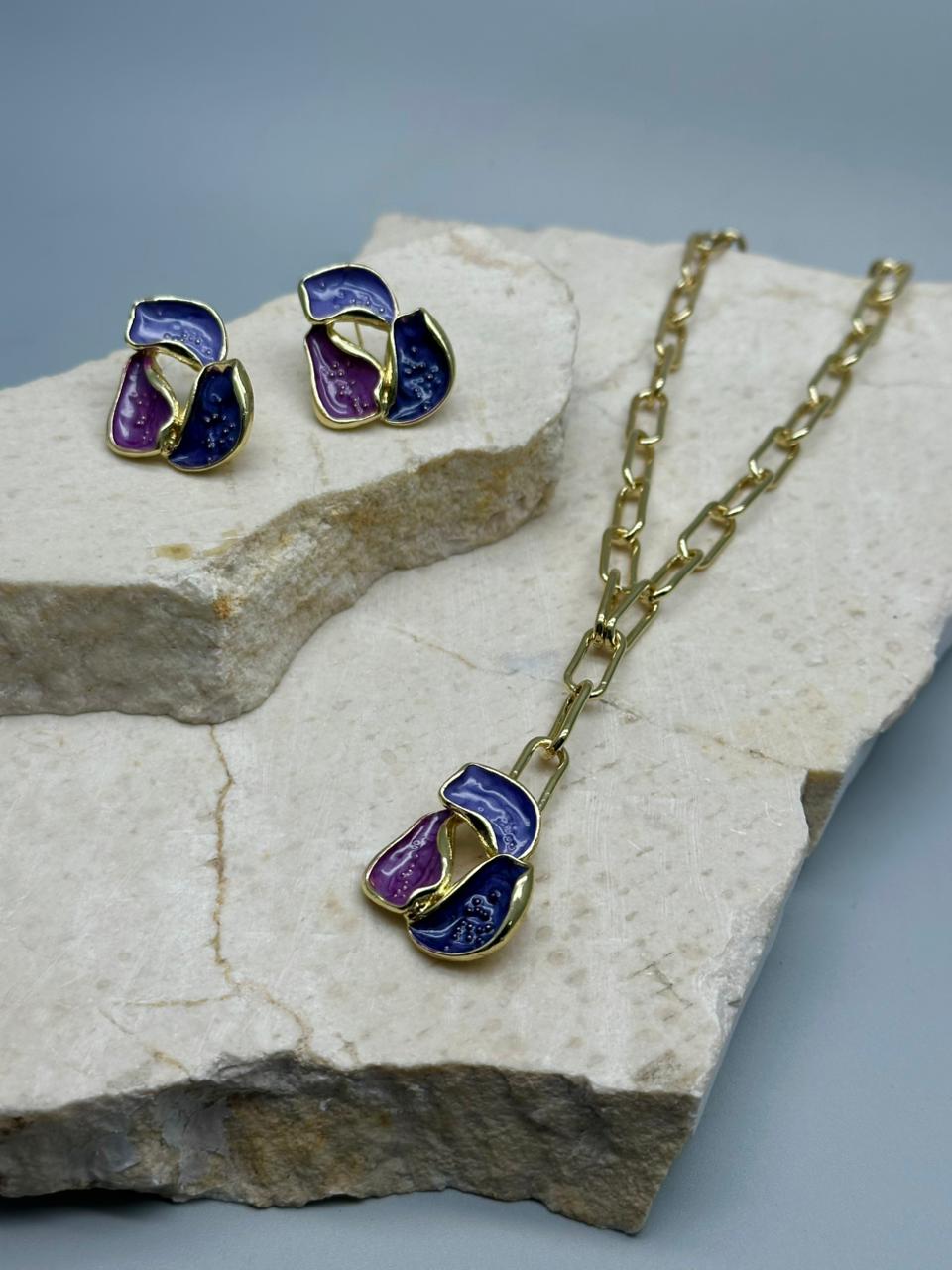 Set Flores Esmaltada