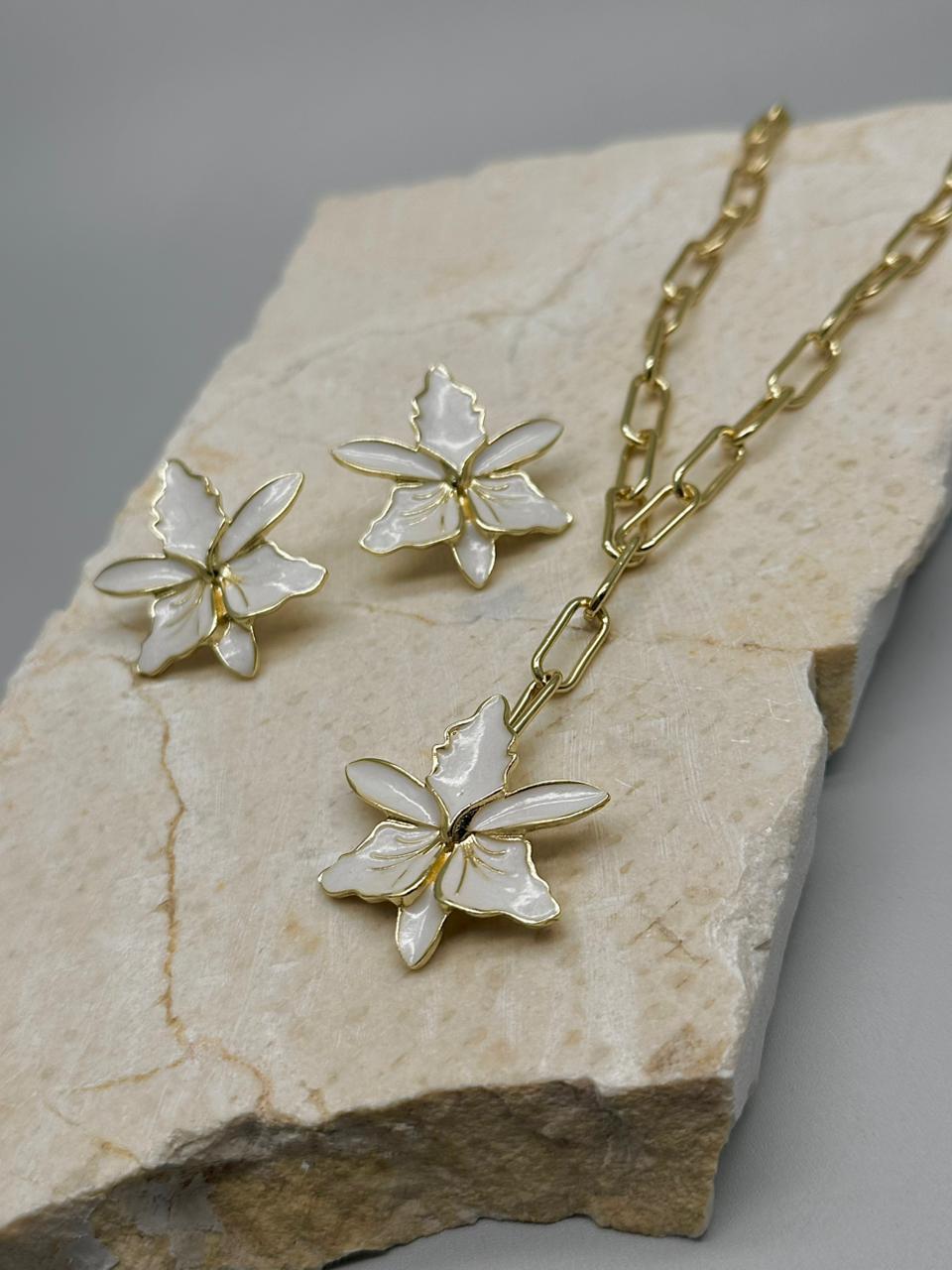 Set Flores Esmaltada