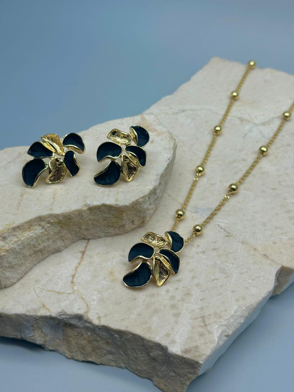 Set Flores Esmaltada