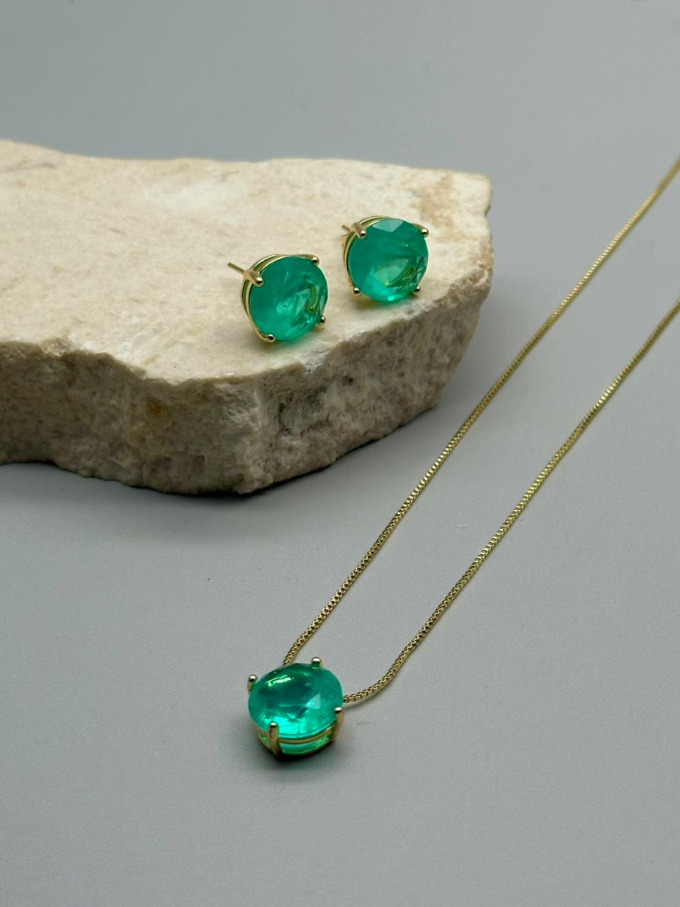 Set Esmeralda Circulo 12mm