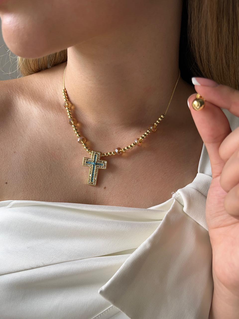Set de Collar con dije de cruz