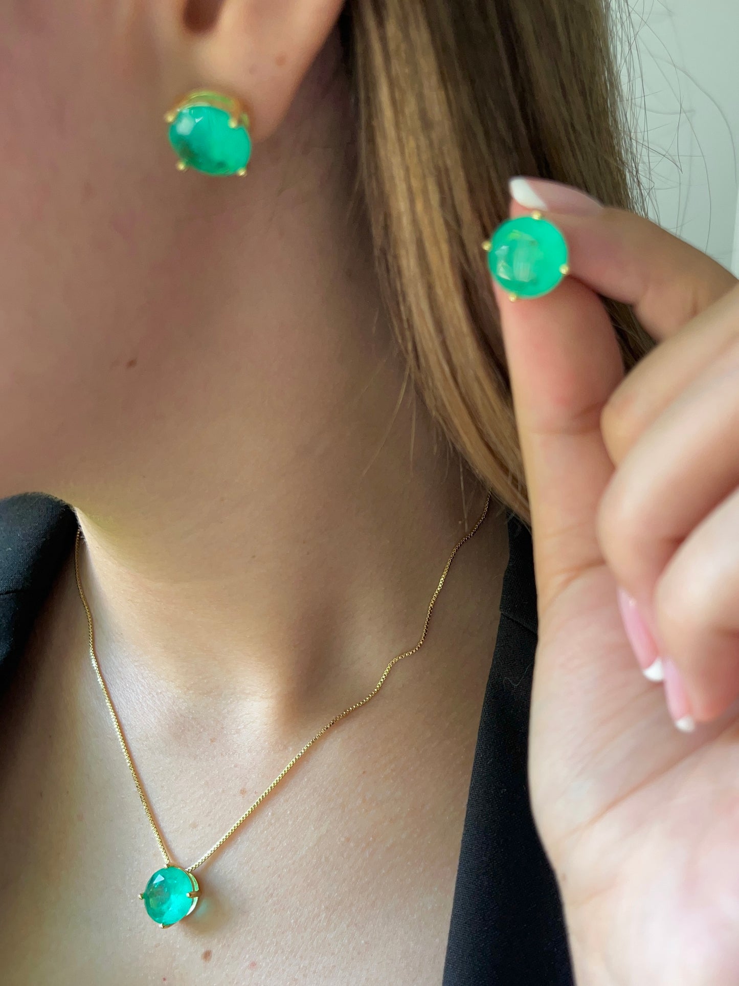 Set Esmeralda Circulo 12mm