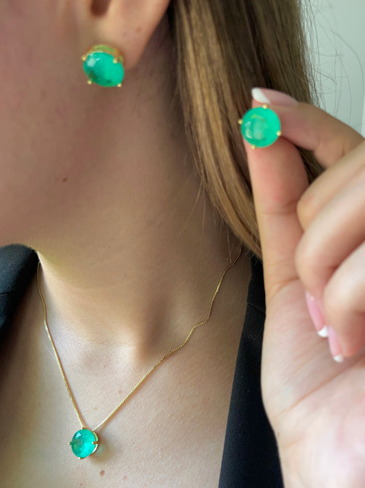 Set Esmeralda Circulo 12mm