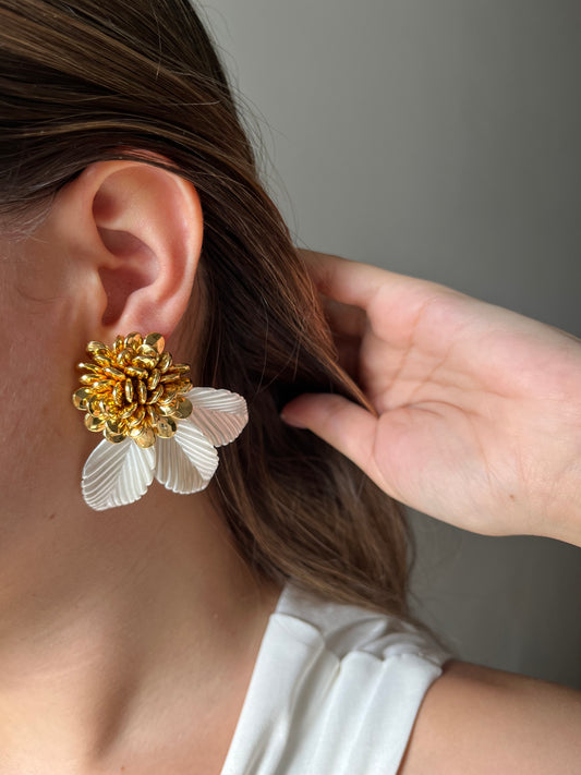 Aretes  Mostacilla con nacar
