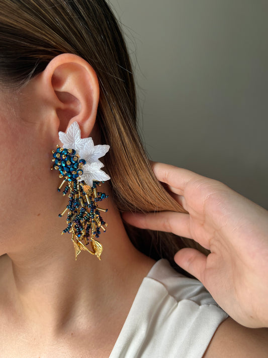 Aretes  Mostacilla con nacar