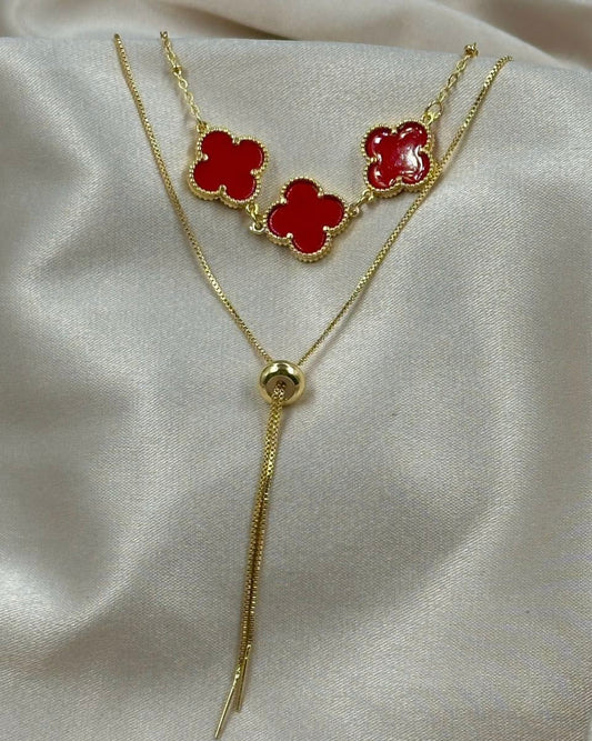 Cadena trebol rojo