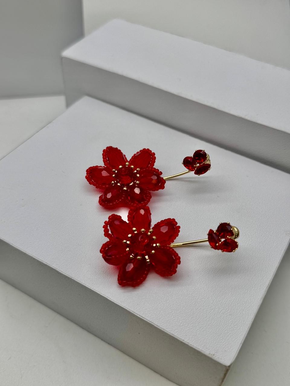 Arete de Flor Roja