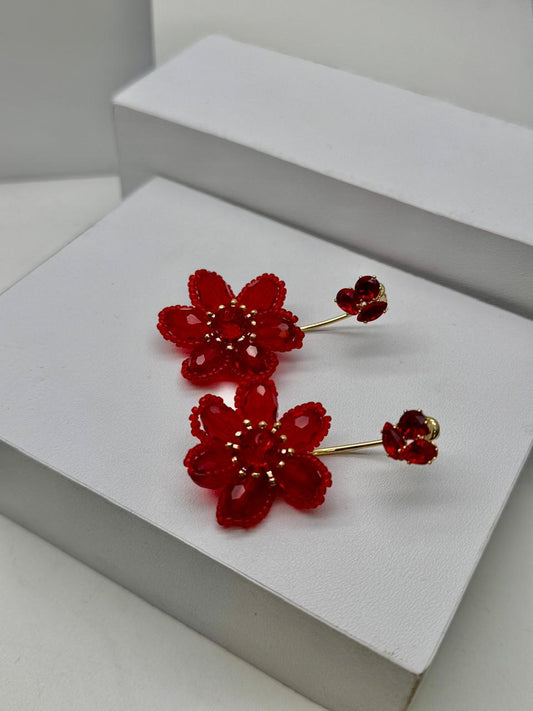 Arete de Flor Roja