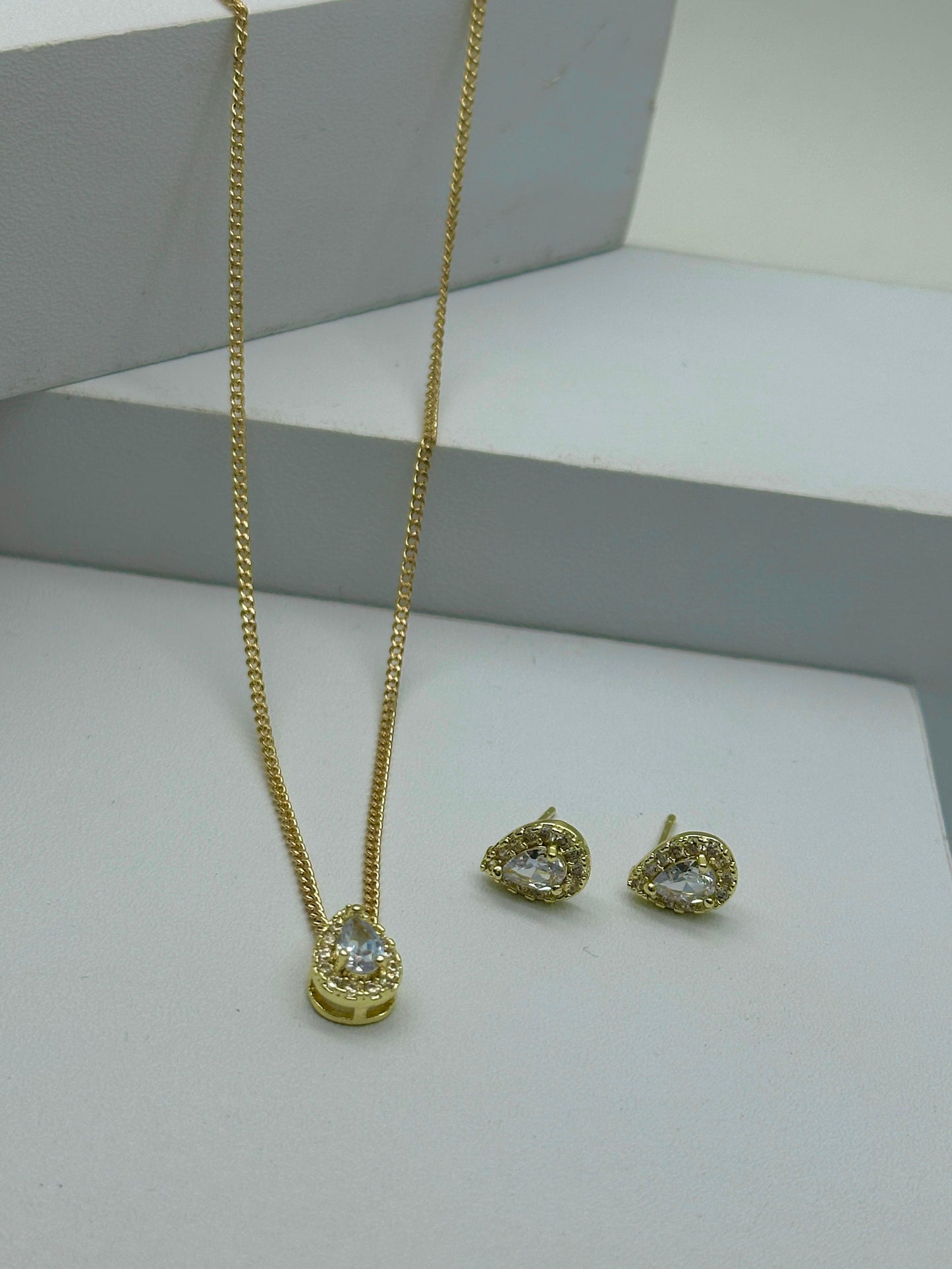 Set de Cadena  circón blanco