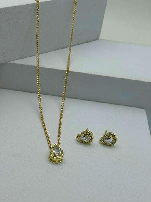 Set de Cadena  circón blanco