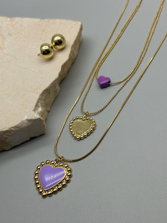 Set de Cadena Triple Corazon