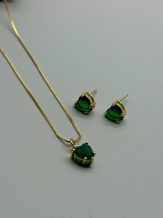 Set de Cadena dije verde