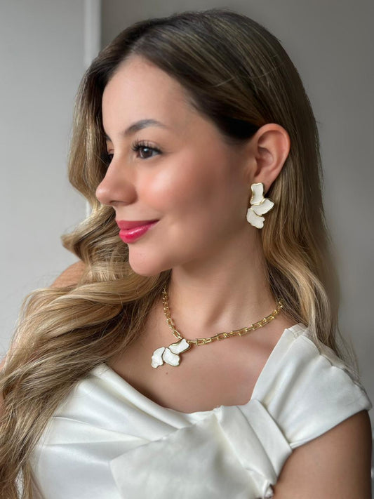 Set Flores Esmaltada