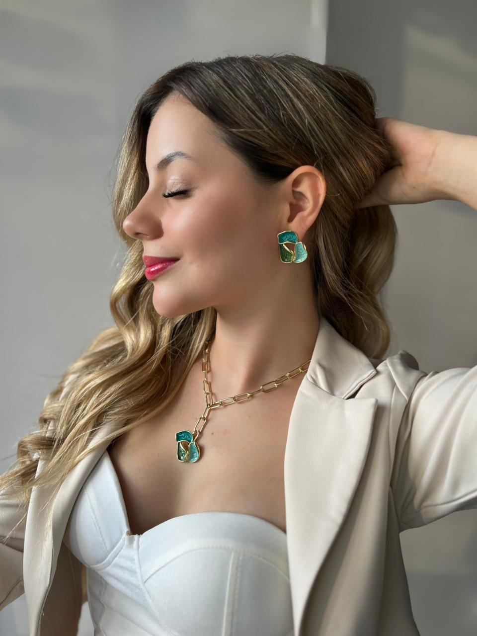 Set Flores Esmaltada