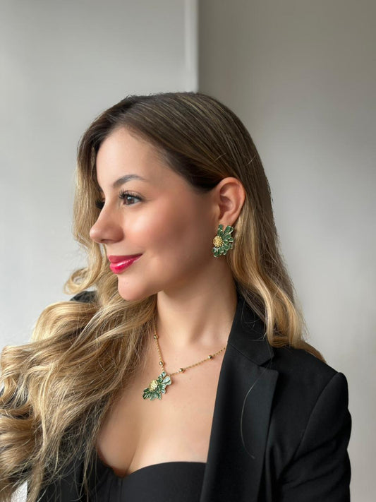 Set Flores Esmaltada