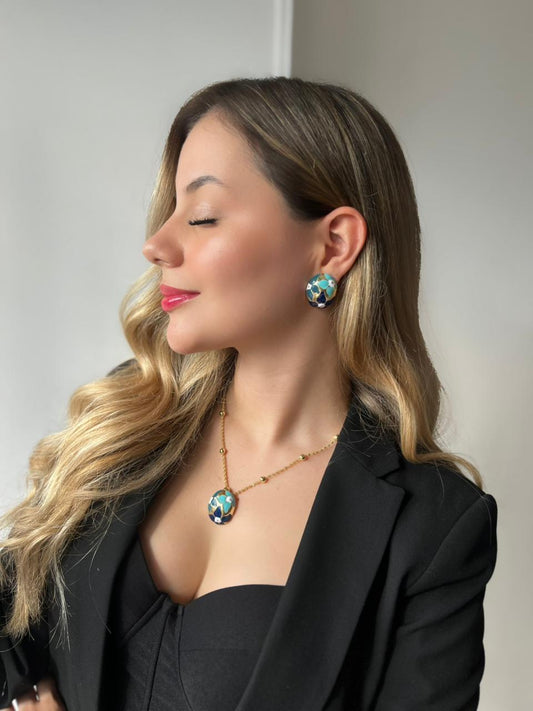 Set Flores Esmaltada