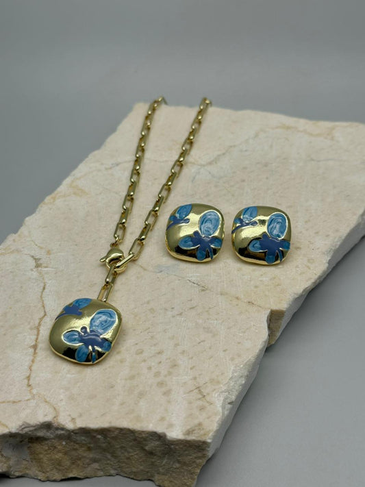 Set Flores Esmaltada