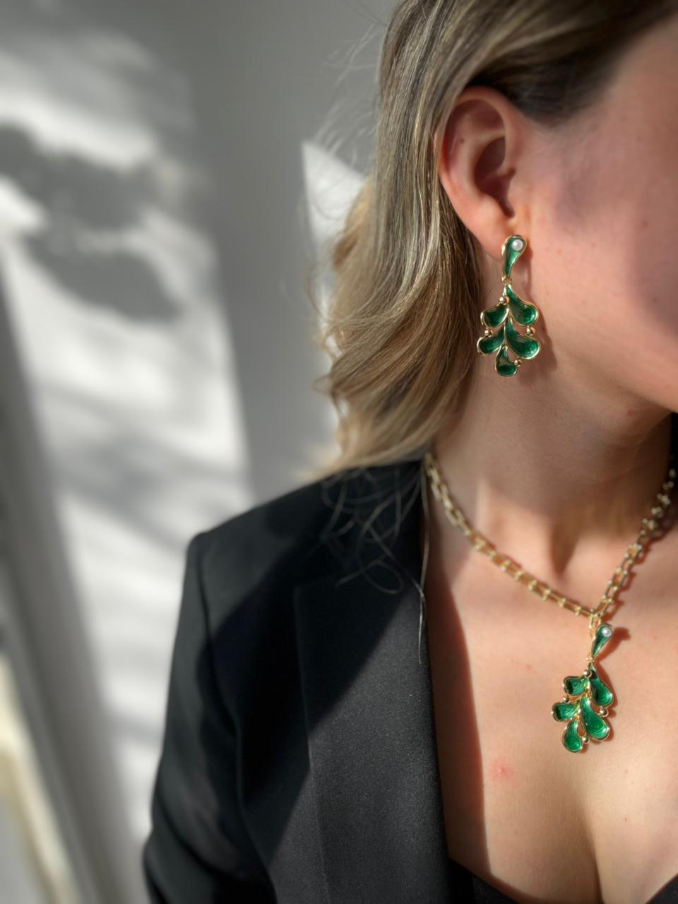 Set Flores Esmaltada