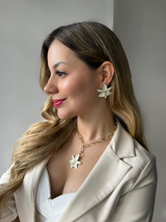 Set Flores Esmaltada