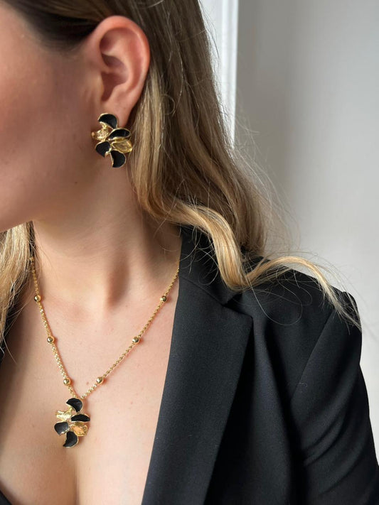 Set Flores Esmaltada