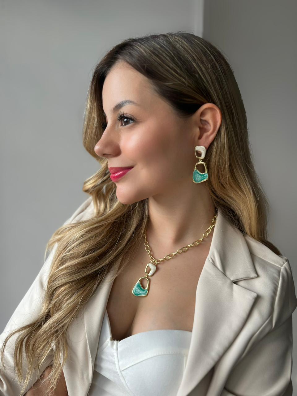 Set Flores Esmaltada