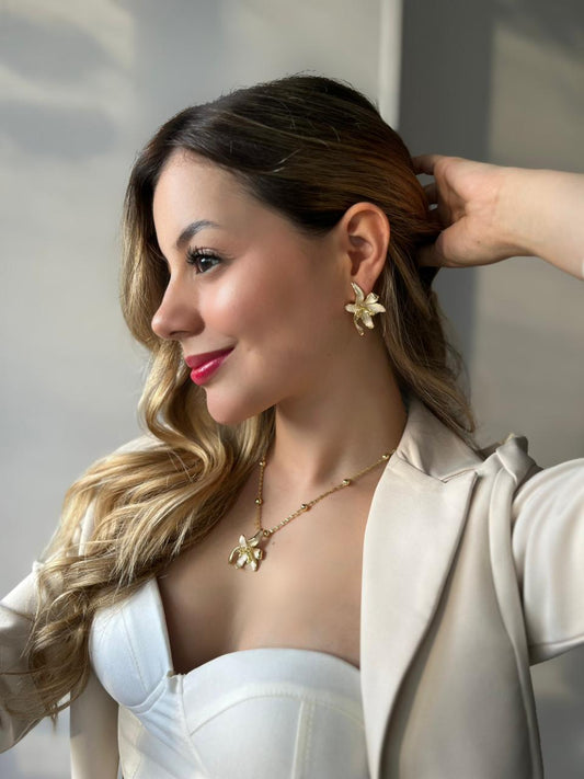 Set Flores Esmaltada