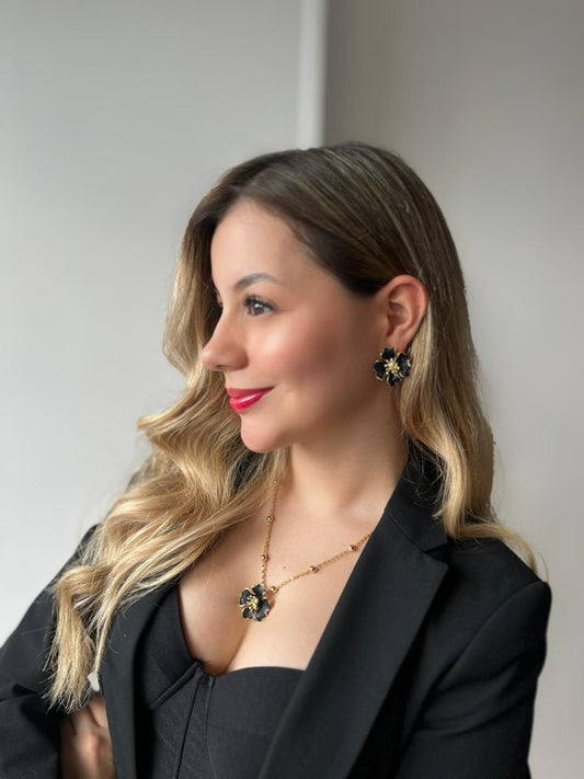 Set Flores Esmaltada