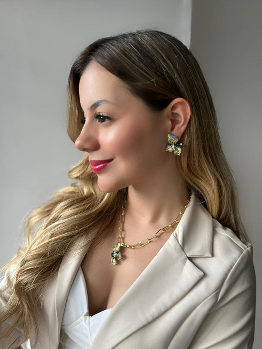 Set Flores Esmaltada