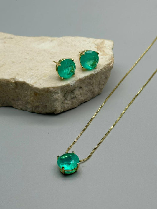 Set Esmeralda Circulo 12mm