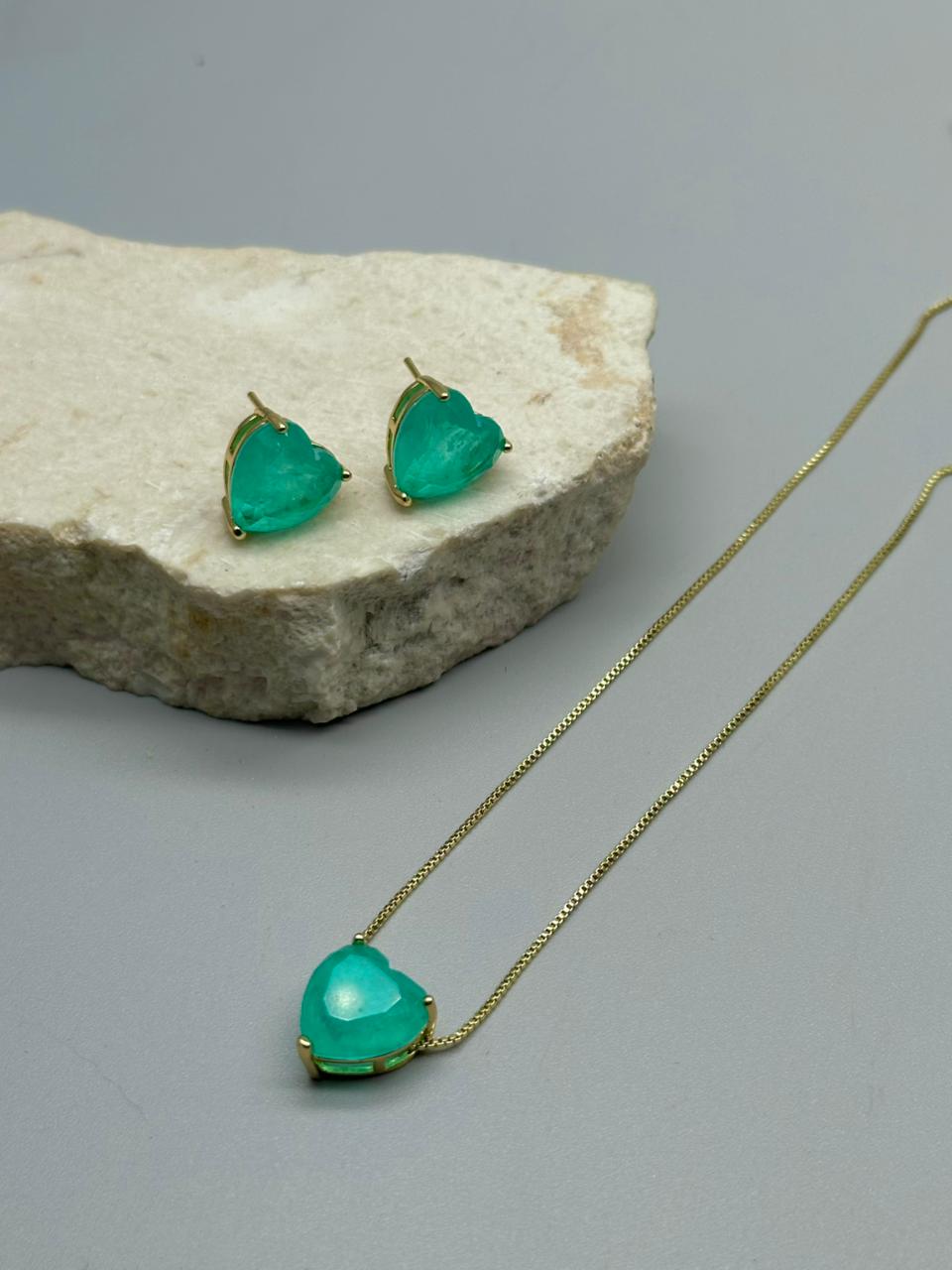 Set Esmeralda Corazon 12mm