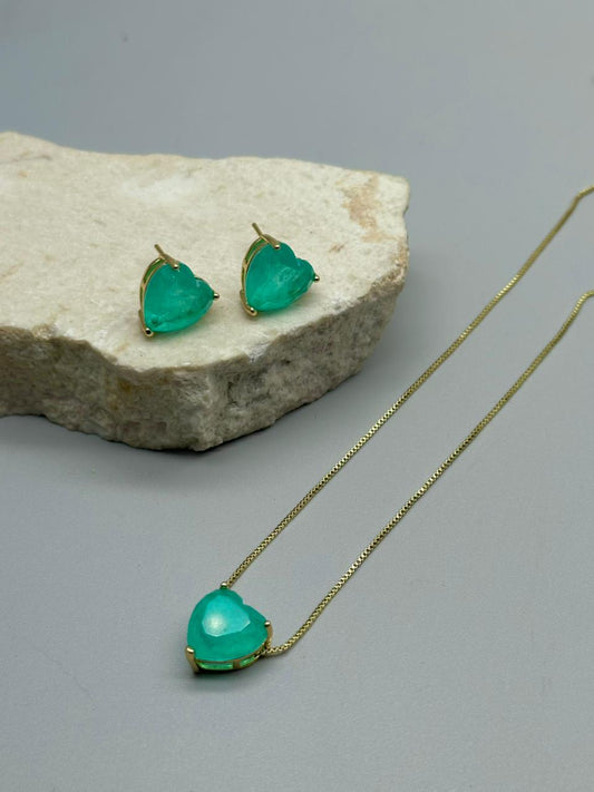 Set Esmeralda Corazon 12mm
