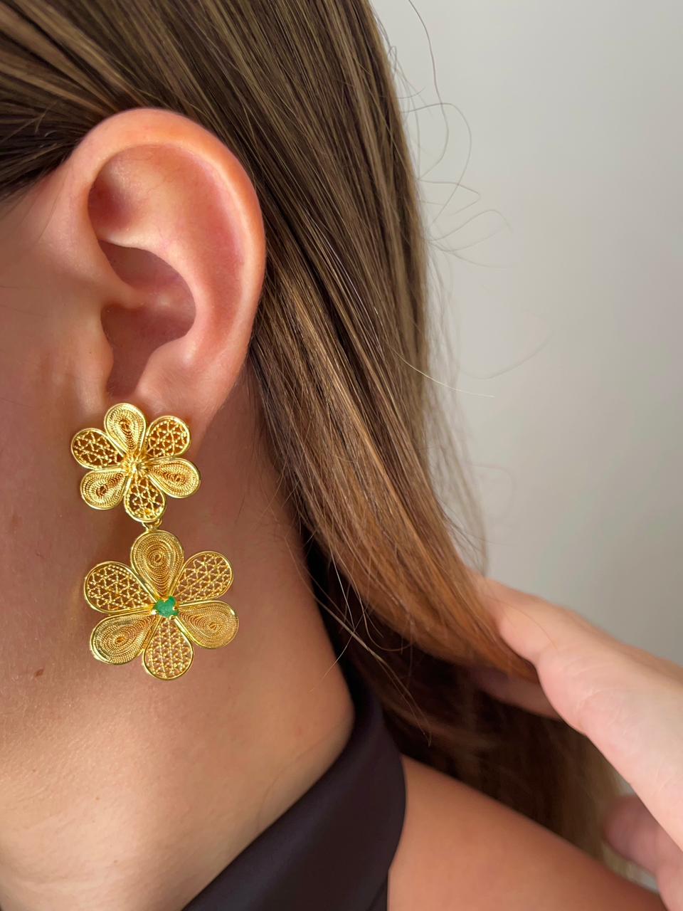 Arete doble flor