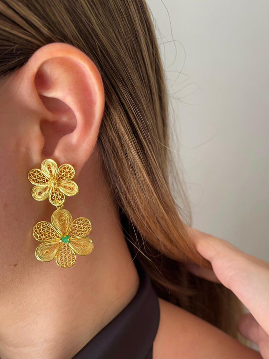 Arete doble flor