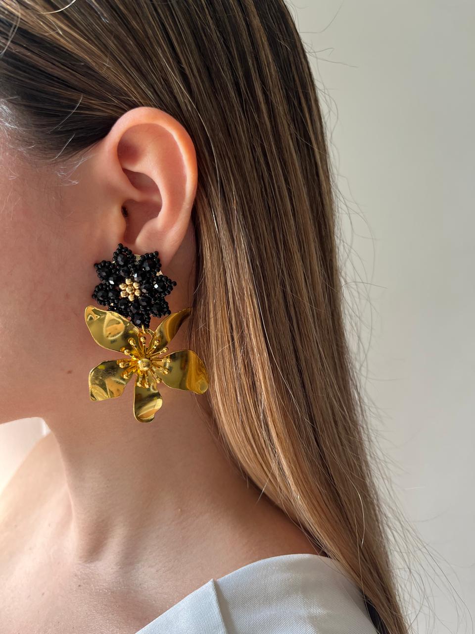 Aretes Bronce con Mostacilla