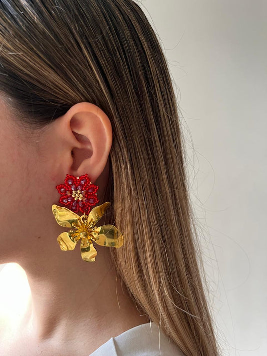Aretes Bronce con Mostacilla