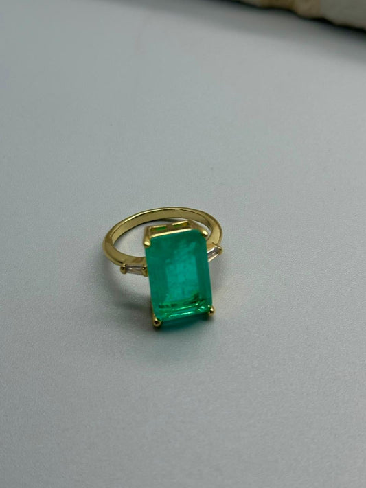 Anillo de Esmeralda Cuadrado 15mm